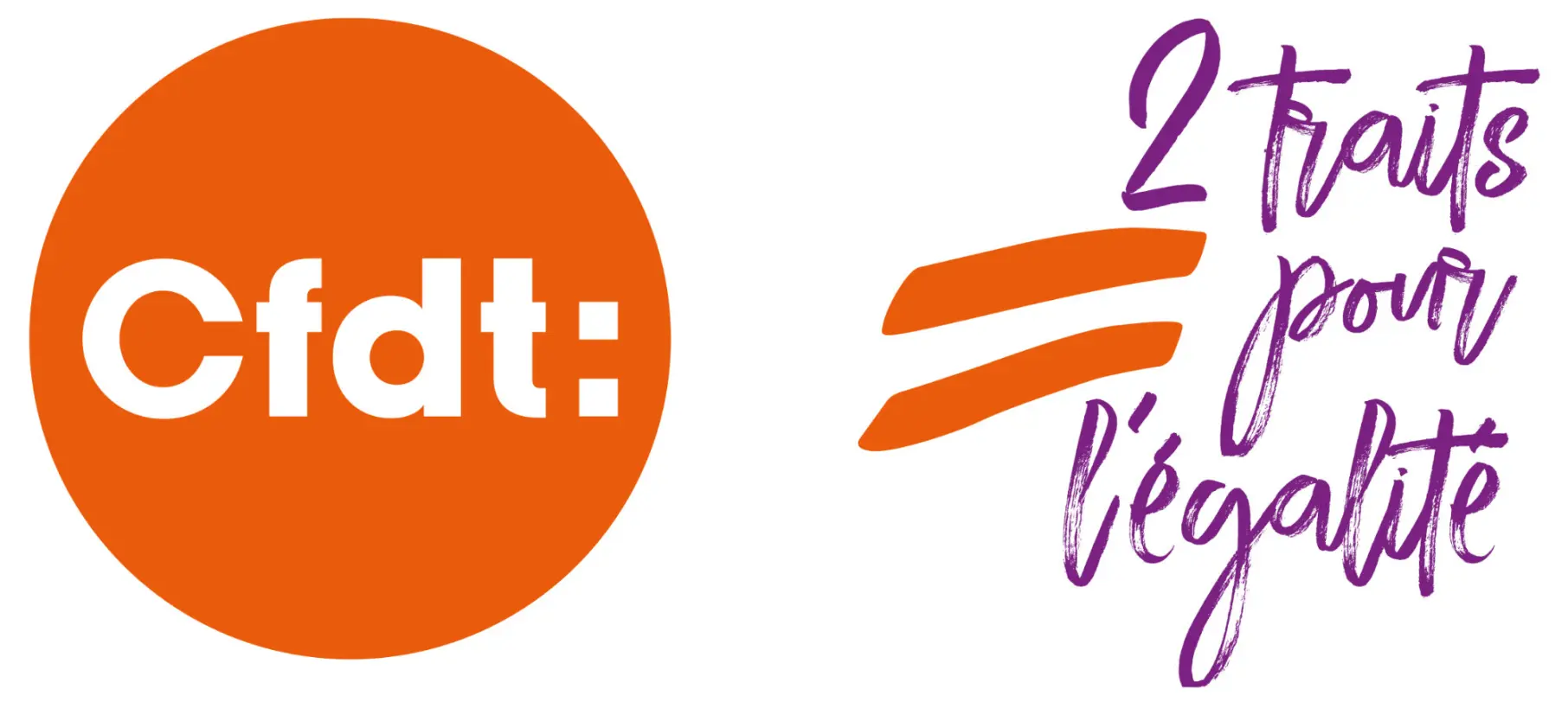 Logo CFDT = deux traits pour l'égalité