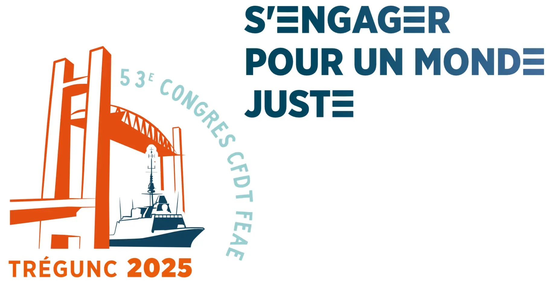 CFDT Défense Congrès 2025 logo et slogan : s'engager pour un monde juste
